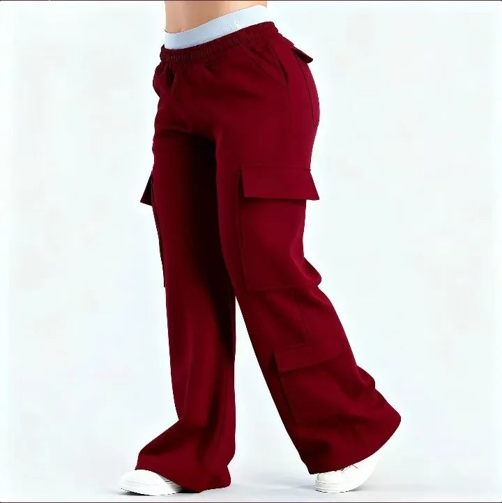 Women's Wide Leg Cargo Pants with Pockets