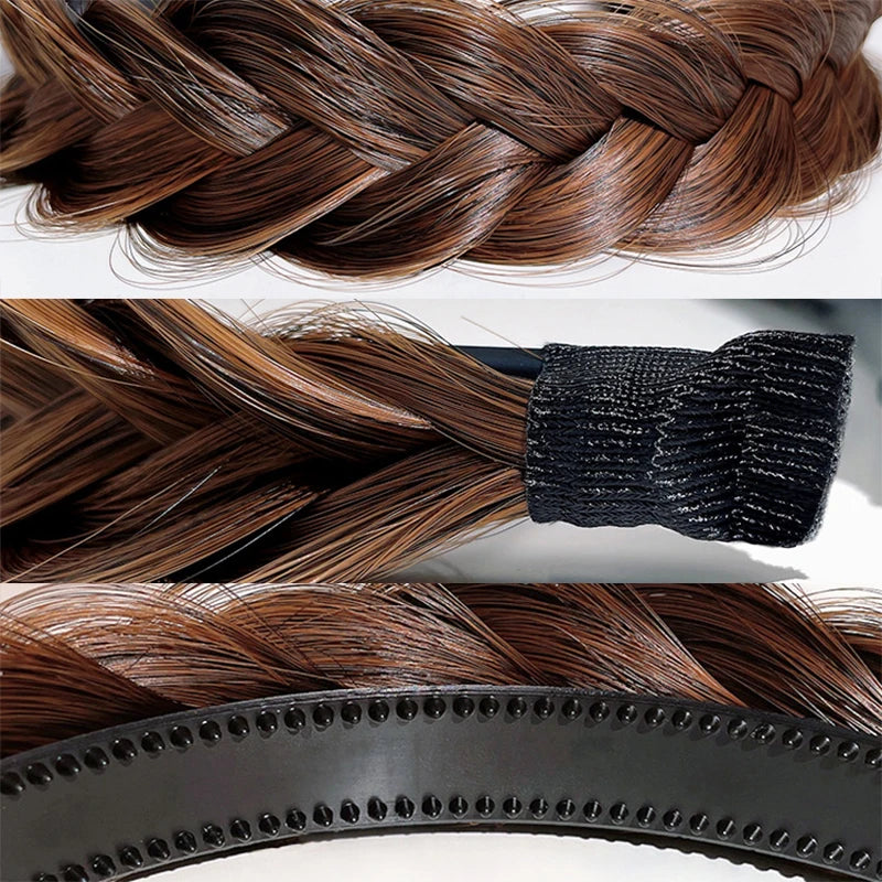 Braid Hair Band Women Fishbone Braid Women Wig Twist Braid Headband Hairpin Bohemia Non-slip Headdress Bridal Hair Accessories