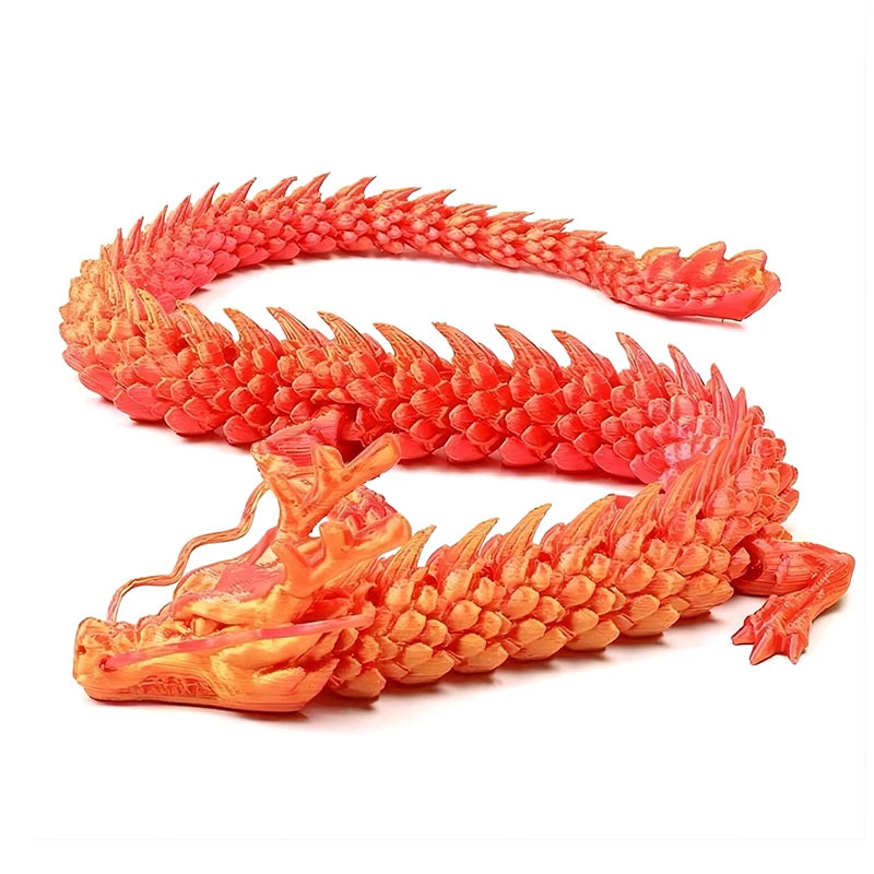 3D Printed Chinese Dragon Figurine - Movable Joints Collectible