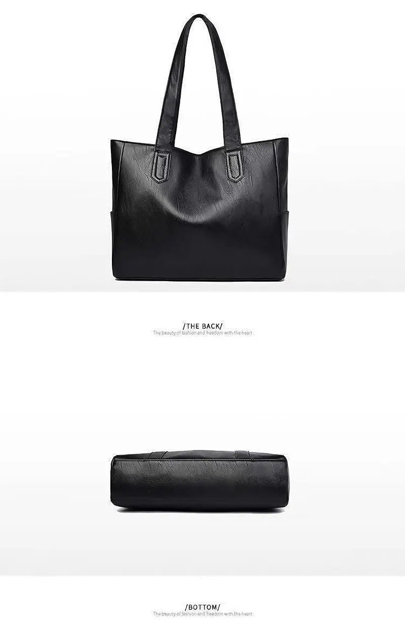Women's Vintage Large Capacity PU Tote Shoulder Bag
