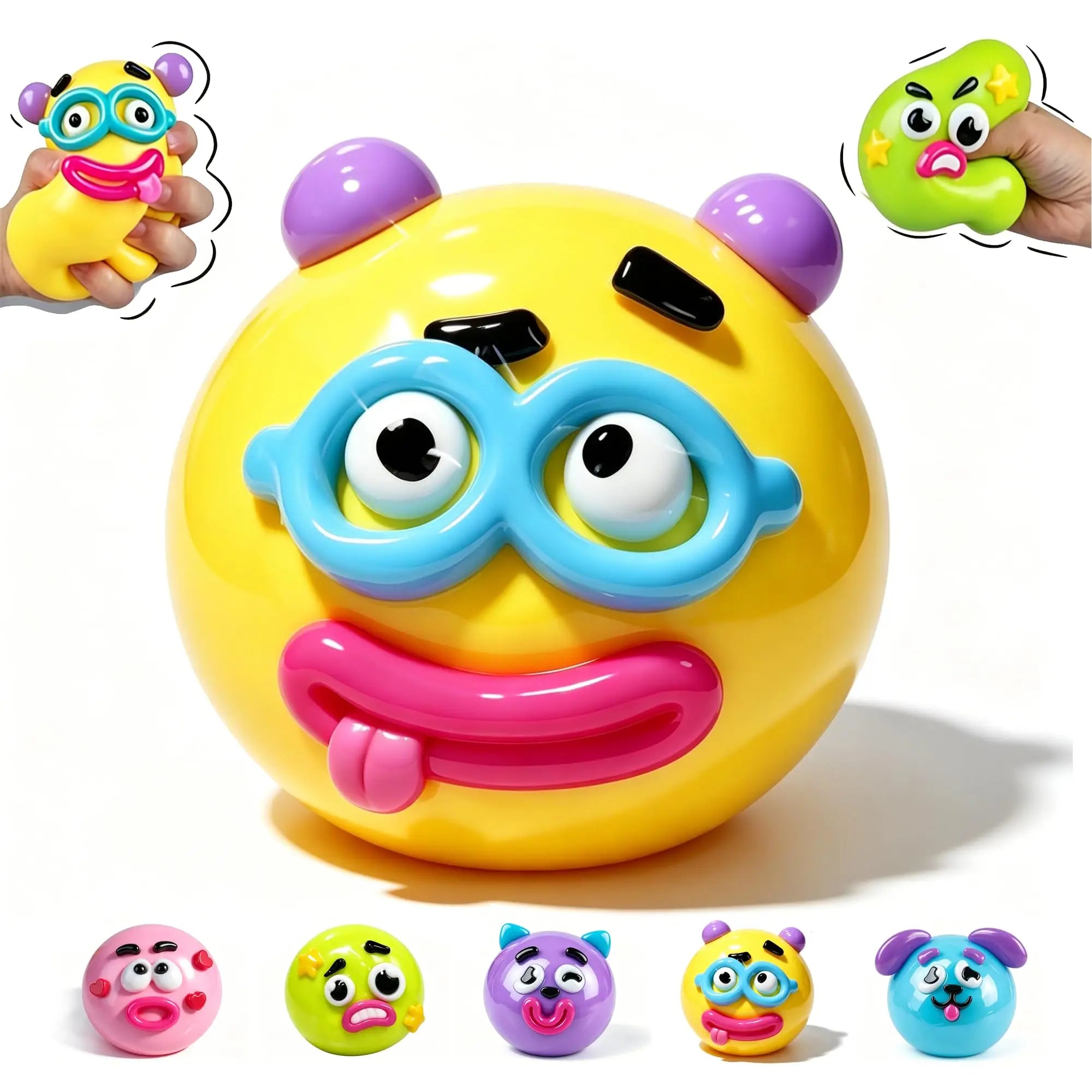 Smushers Dog Face Swap Squishy Toy | Soft Moldable Slow Rise Squeeze Toy | 5 Colors | Ages 14+