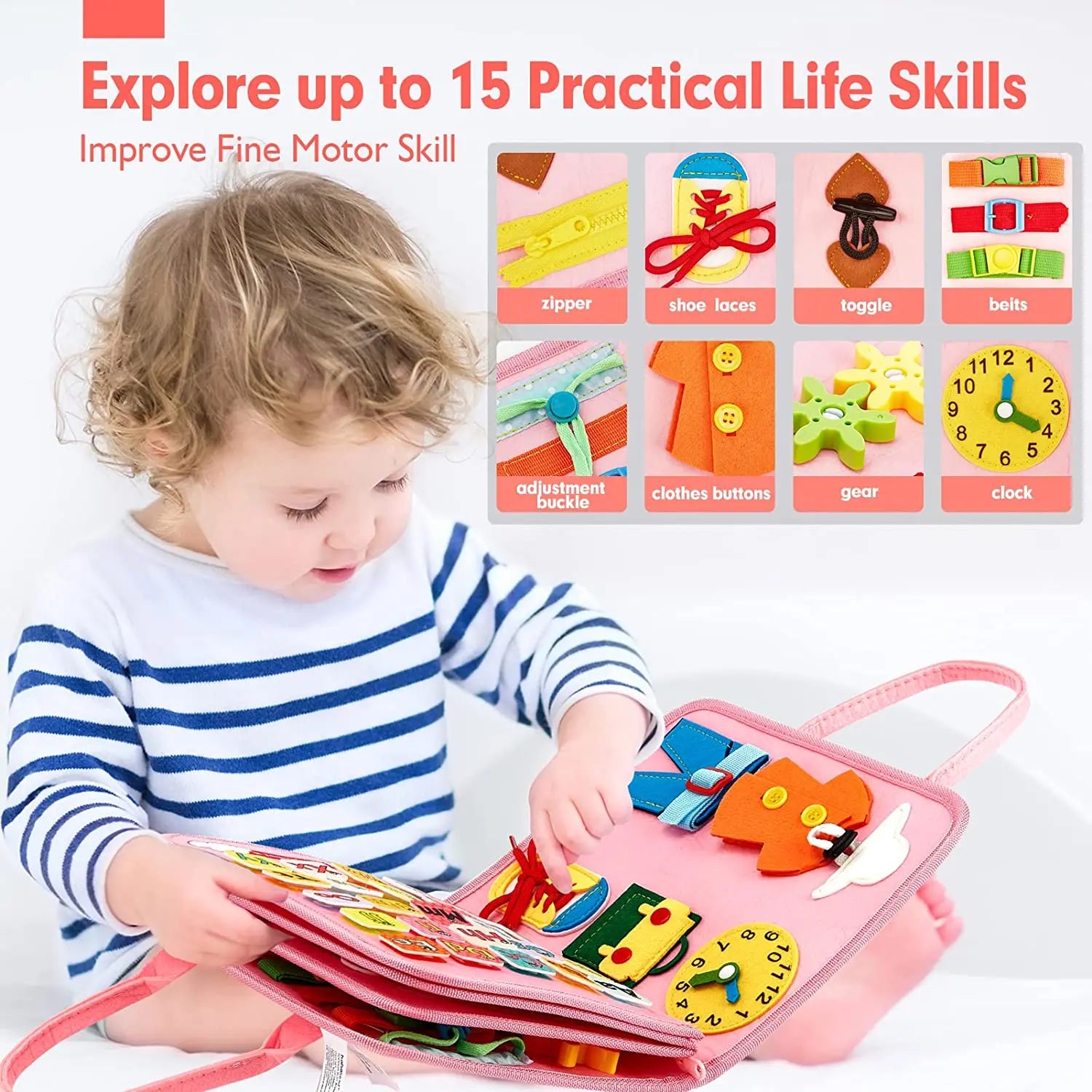 Montessori Toddler Busy Board | Autism Sensory Toy for Life Skills & Motor Development
