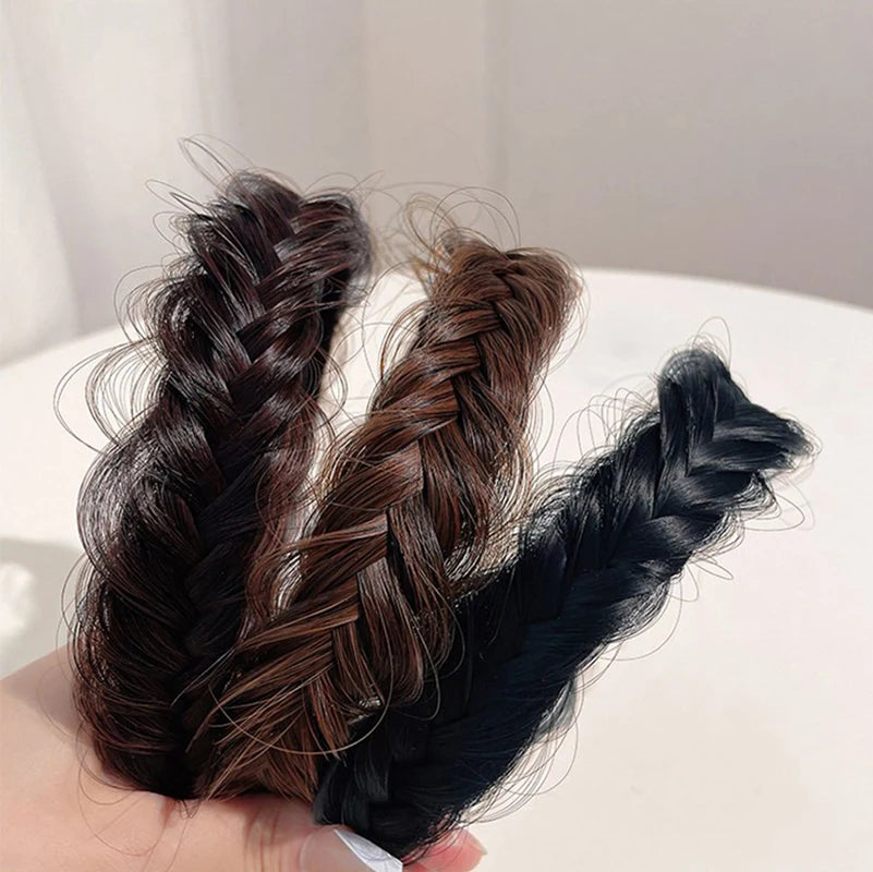Braid Hair Band Women Fishbone Braid Women Wig Twist Braid Headband Hairpin Bohemia Non-slip Headdress Bridal Hair Accessories