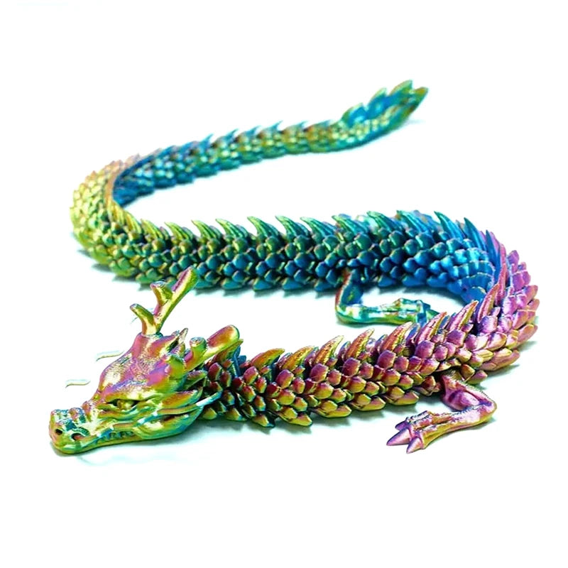 3D Printed Chinese Dragon Figurine - Movable Joints Collectible