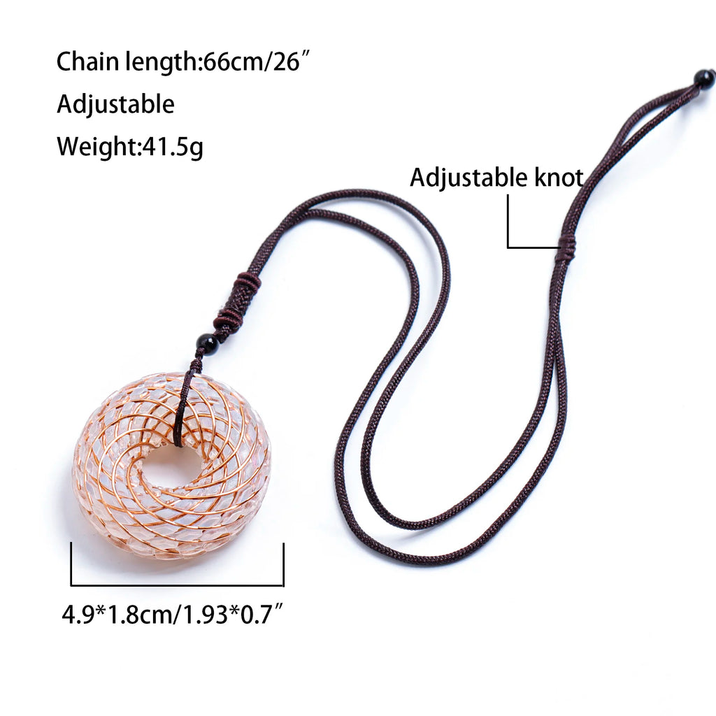 Rodin Coil & Amethyst  Orgone Pendant Necklace, Handmade pendant jewelry ，Adjustable Chain for Women & Men