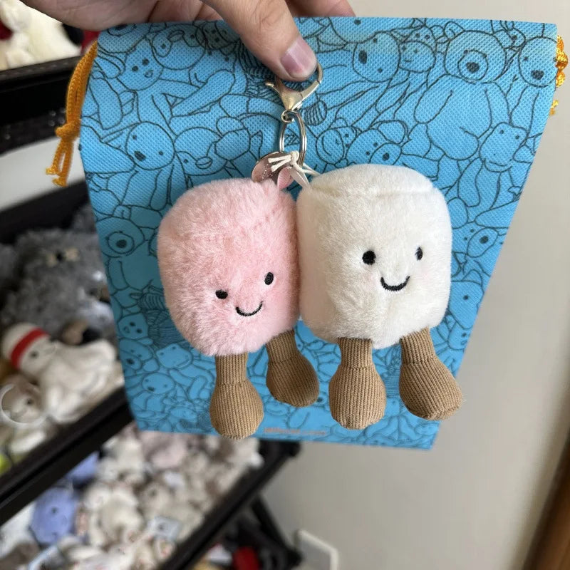 Jellycat-Style Cotton Candy Plush Keychain | Two-Tone Soft Doll Car Pendant — Holiday Gift