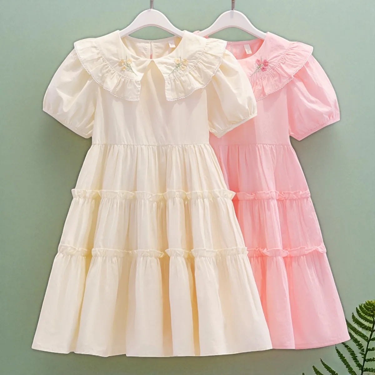 Toddlers Dresses For Girls Children's Dress Summer Cotton Kids School Costumes Short Sleeve Baby  4 5 6 8 9 10 12 Years