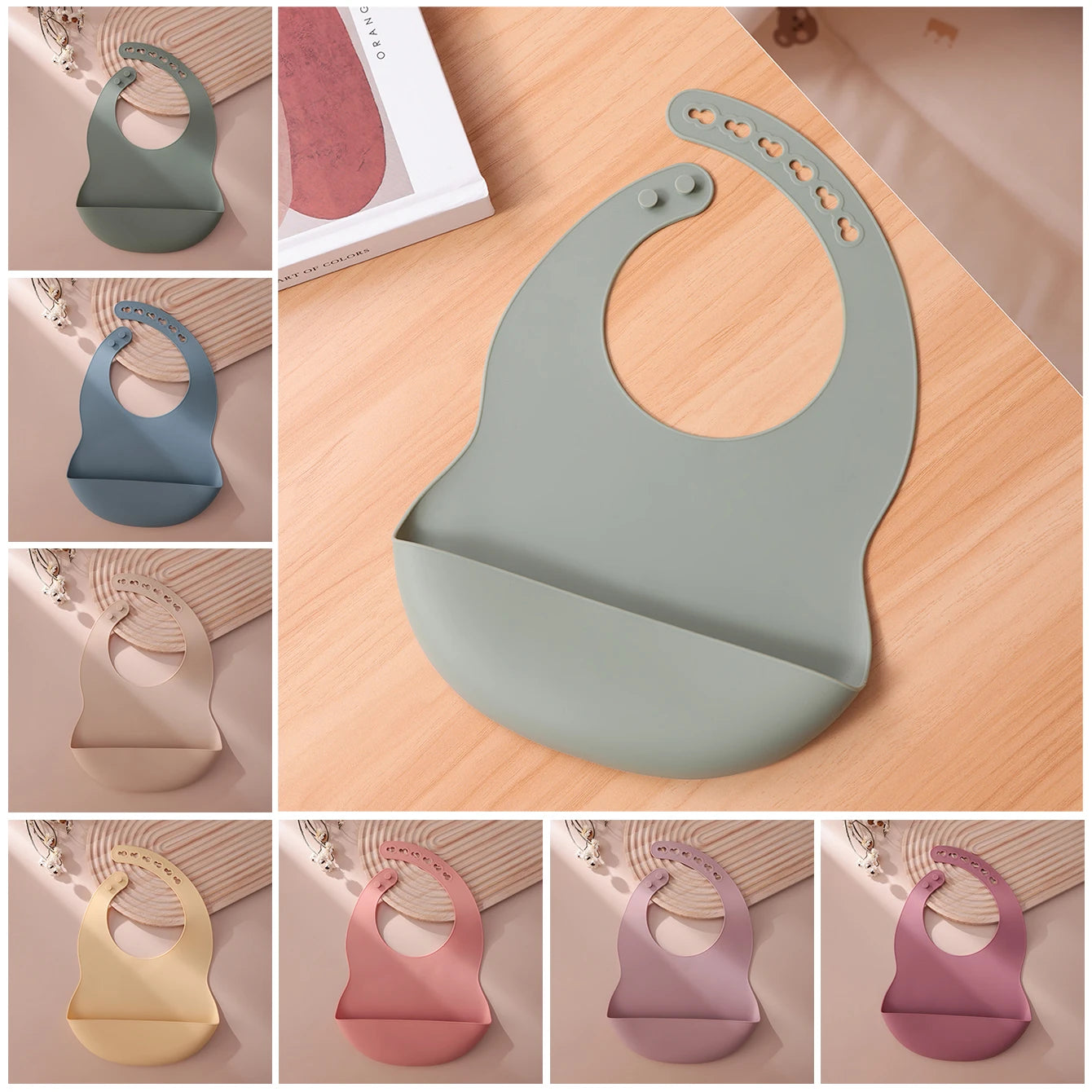 Silicone Baby Bib — Adjustable, Waterproof & BPA-Free