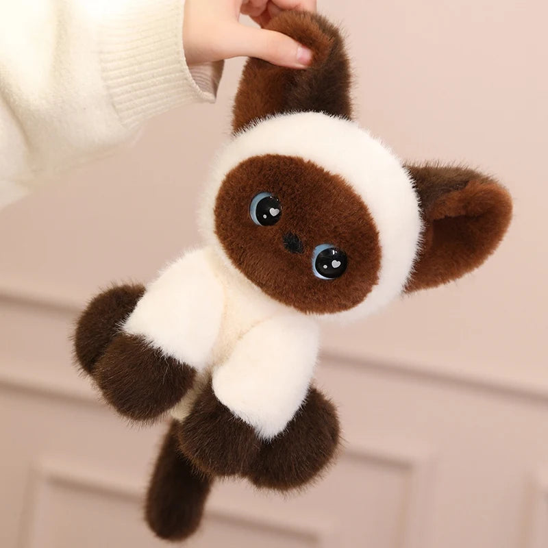 Cute Calico Cat Plush Toy Lifelike Devon Cat Soft Animal Doll Office Classroom Desk Decoration Kids Toys Gift Cat Lovers