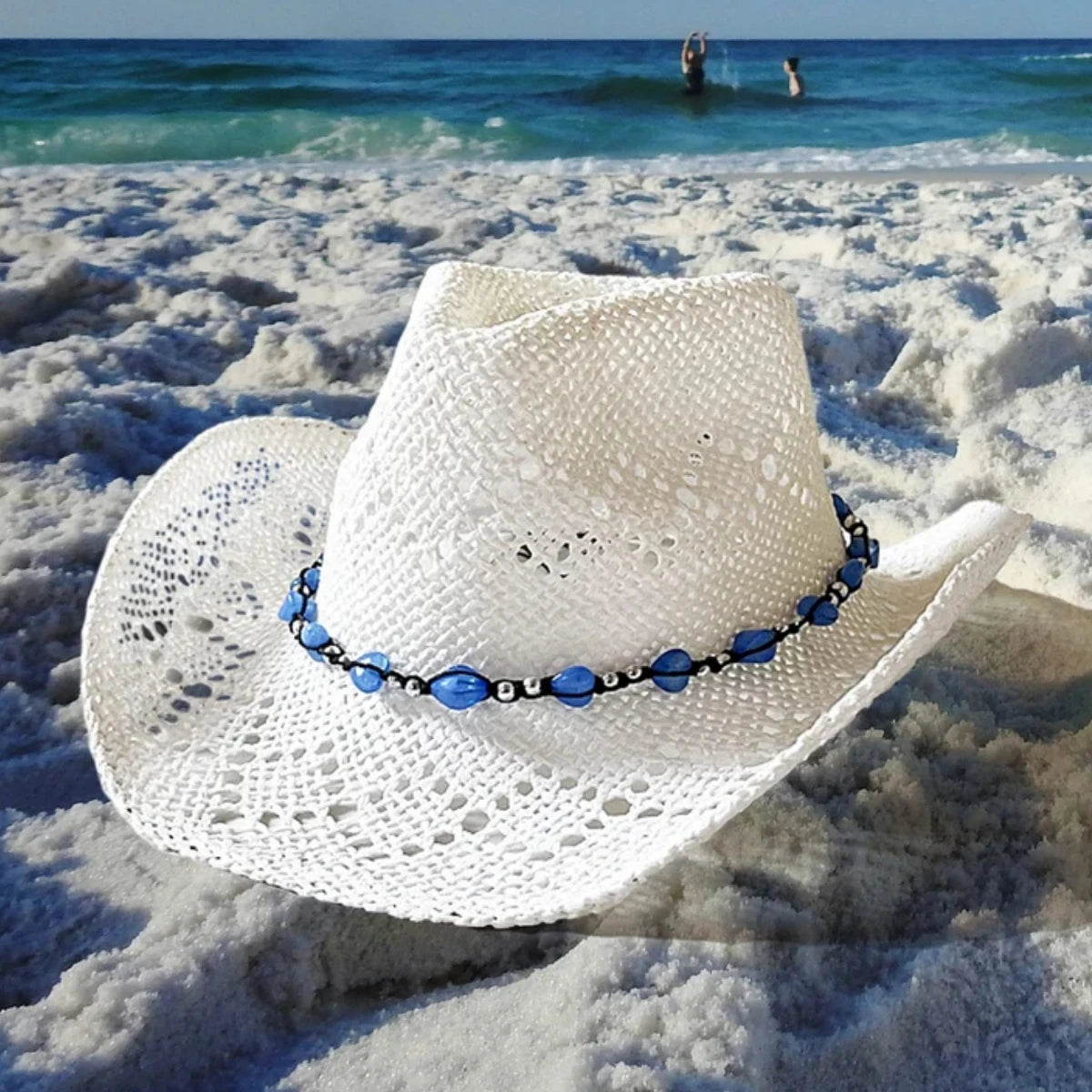 Women's Straw Cowgirl Hat – Wide Brim Shapeable Western Beach Sun Hat | Coastal Cowgirl Style