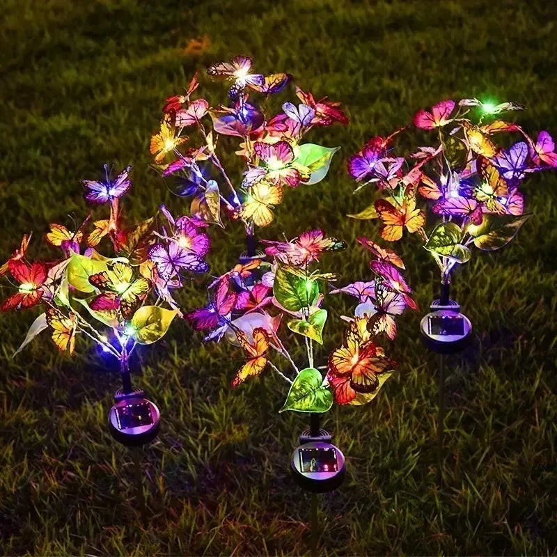 Solar Butterfly & Sunflower Lawn Lamp | Outdoor Garden Solar Light