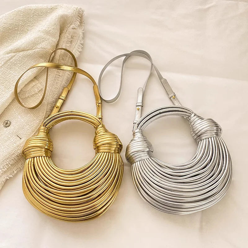 Women's Handwoven Rope Knotted Shoulder Bag