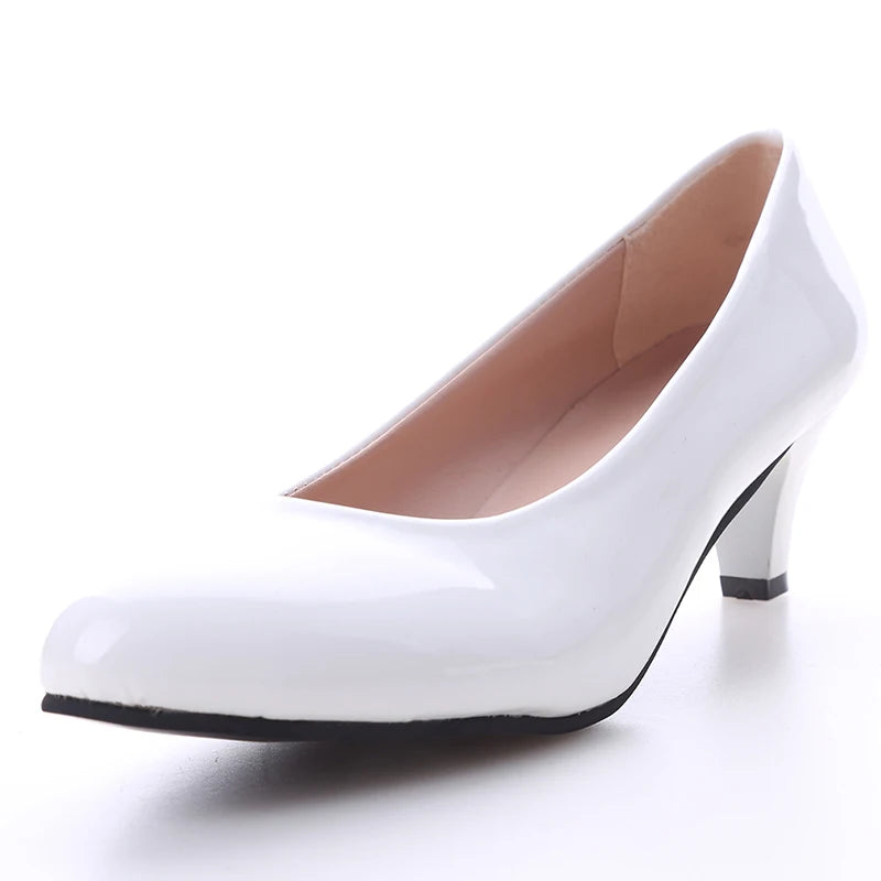 Women's Medium Spike Heel Round Toe Office Pumps