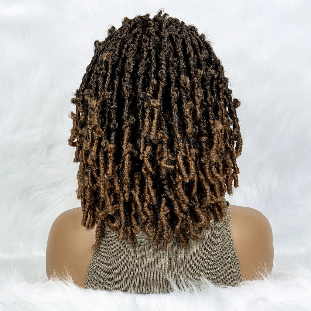 Synthetic Lace Front Wig Braided Wigs Dreadlock Wig 16 inches Short Knotless Butterfly Locs Wigs for Black Women Synthetic Wig