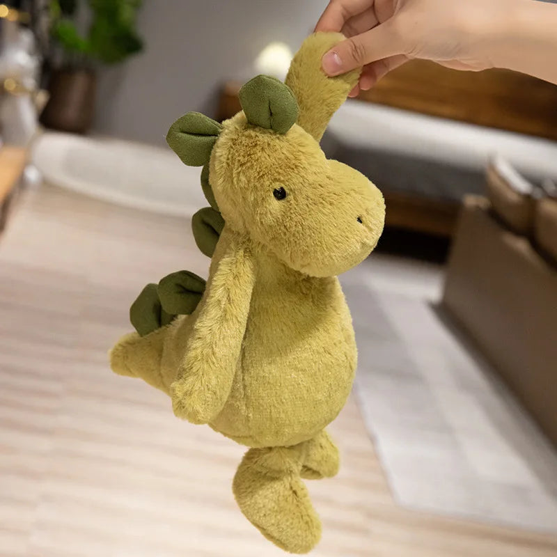JC Shy Green Dinosaur Plush Doll | Soft Stuffed Cartoon Toy — Bag Charm & Festive Gift