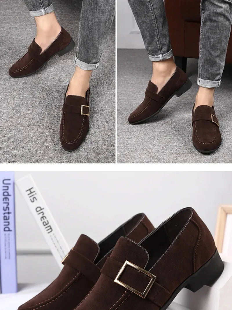 2026 Men's Dress Shoes Britain Casual Shoes High End Designer Suede Loafers for Man Luxury Banquet Wedding Shoes Zapatos Hombre