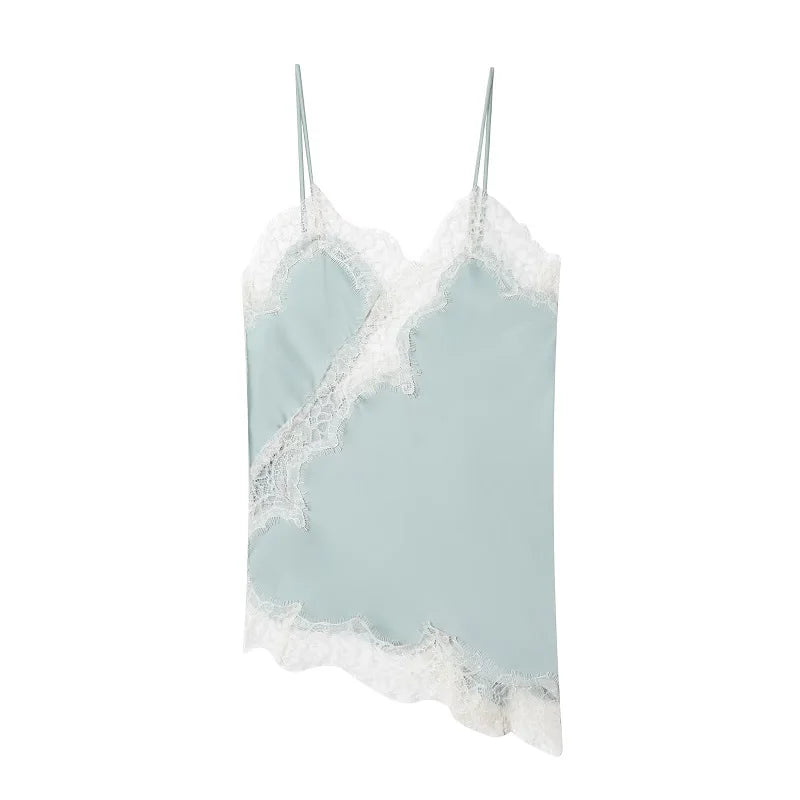 Women's Lace Asymmetric Backless Camisole Top