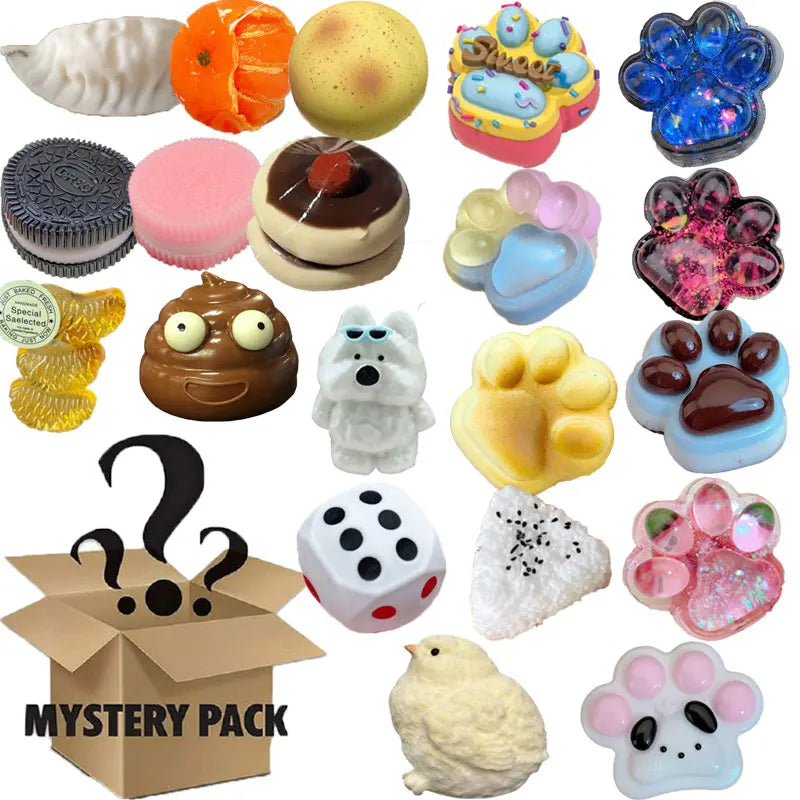 Mystery Kawaii Mochi Squishy Toy | Cat's Paw, Simulated Food & More | Stress Reliever | Random Style