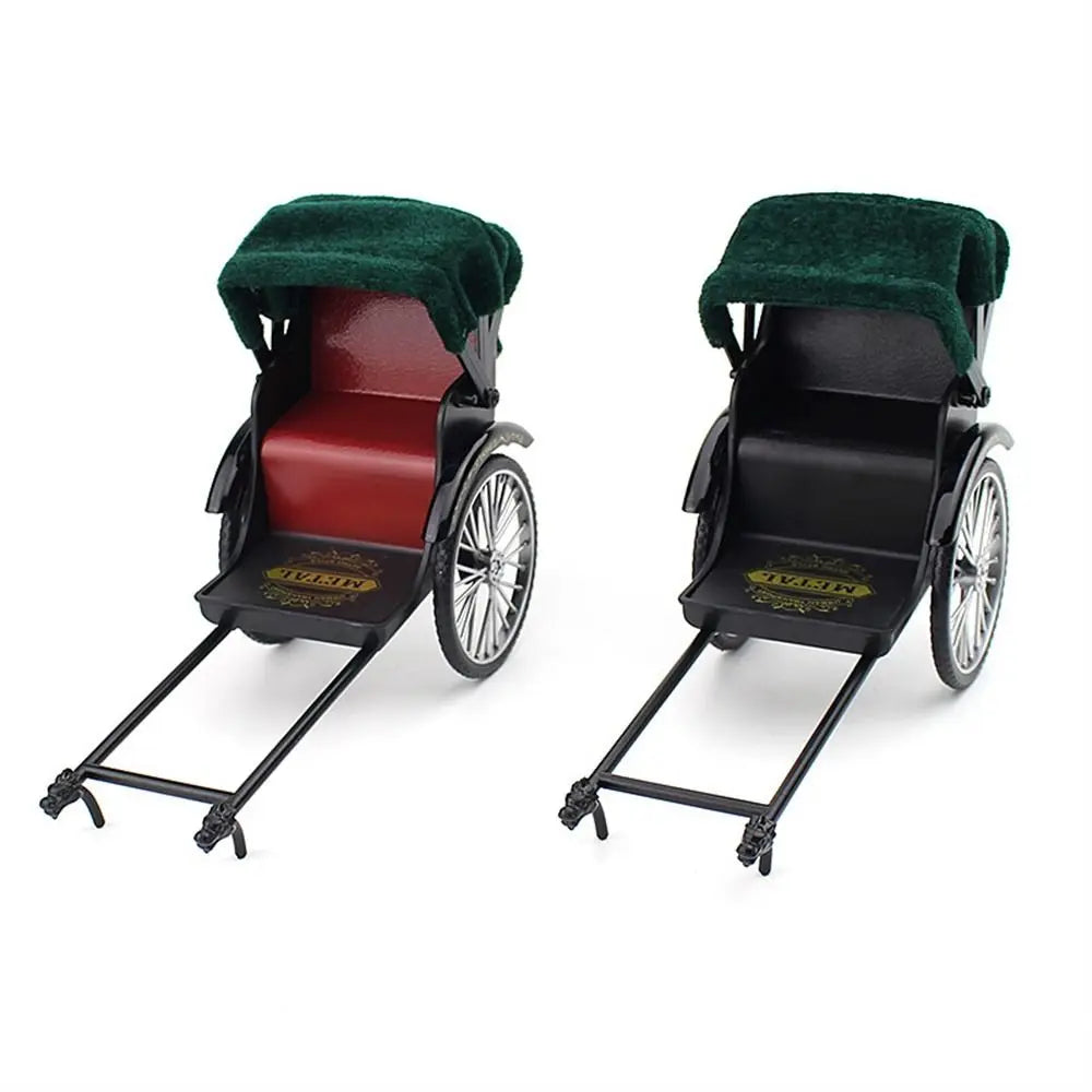 Kids Toy Vintage Classic Tricycle Model Metal Diecast Three Wheeled Simulation Tricycle Toy 1:12 Alloy Model Collectibles Gift