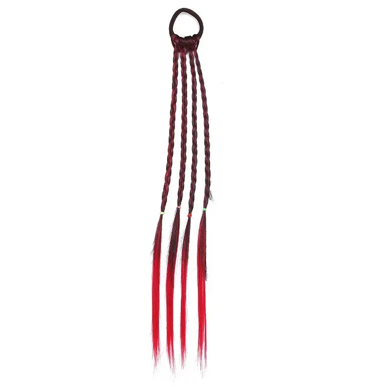 Korean Fashion Kids Wig Braids Girls Dirty Braid Hair Rope Children Gradient Barrettes Headwear Baby Kids Hair Accessories