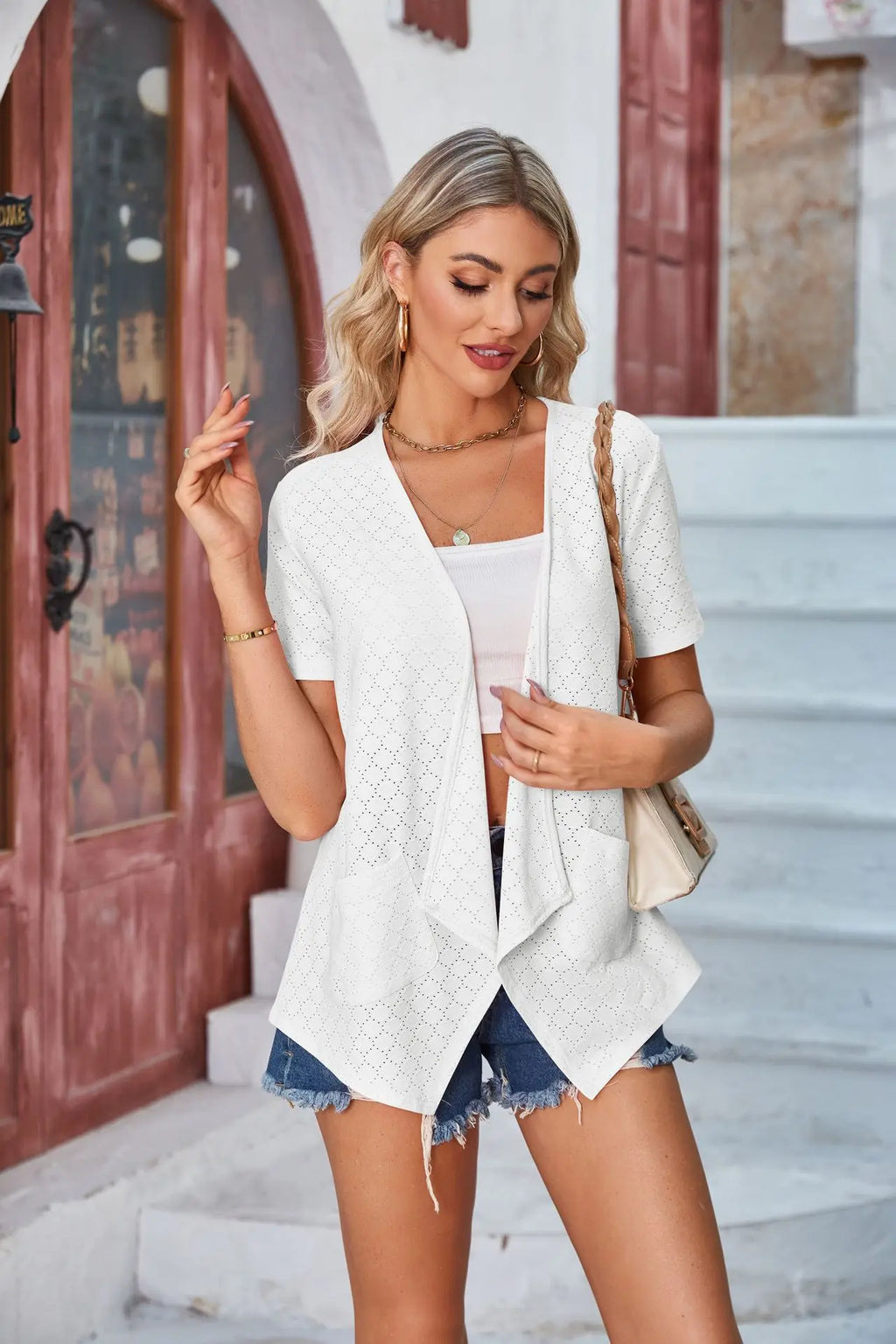 2026 Summer New Women's Wear Women's Hollow Solid Color Casual Cardigan Coat Multiple Colors Available Tops Women's Clothing