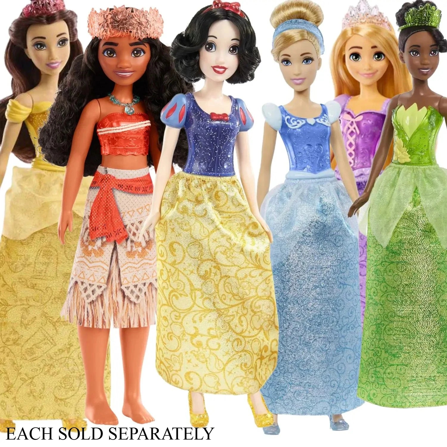 Disney Princess Posable Dolls | Snow White, Elsa, Cinderella, Belle, Rapunzel, Moana, Tiana & Ariel