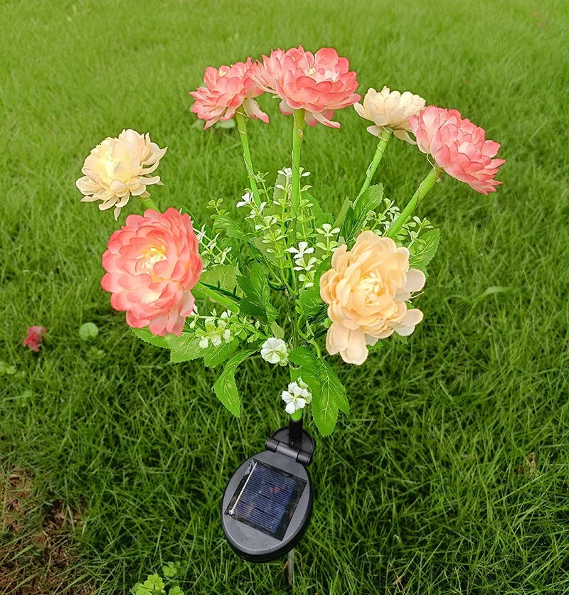 Solar Snow Lotus Flower Ground Light | Outdoor Garden & Patio Lamp