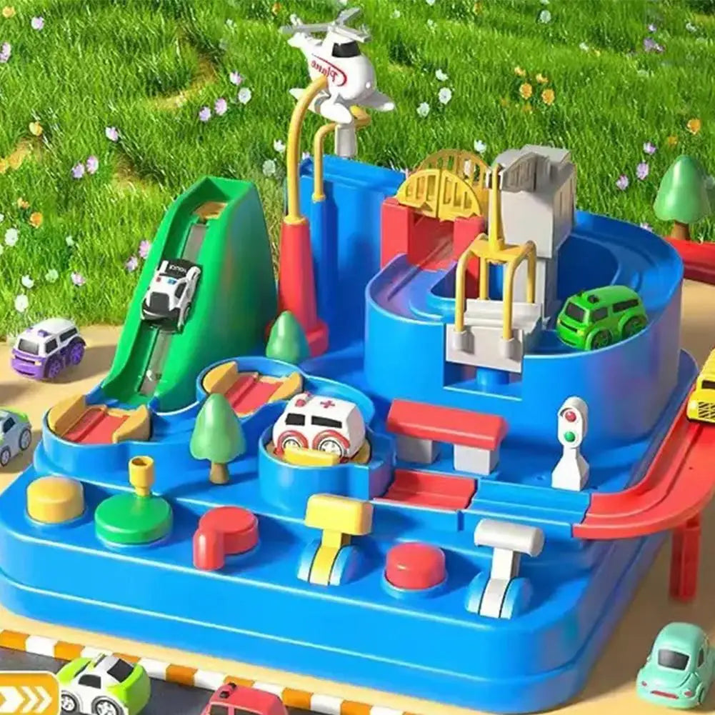 Electric Track Parking Building Car Toy Racing Rail Car Train Track Toy for Children Gifts Adventure Toys Brain Table Game