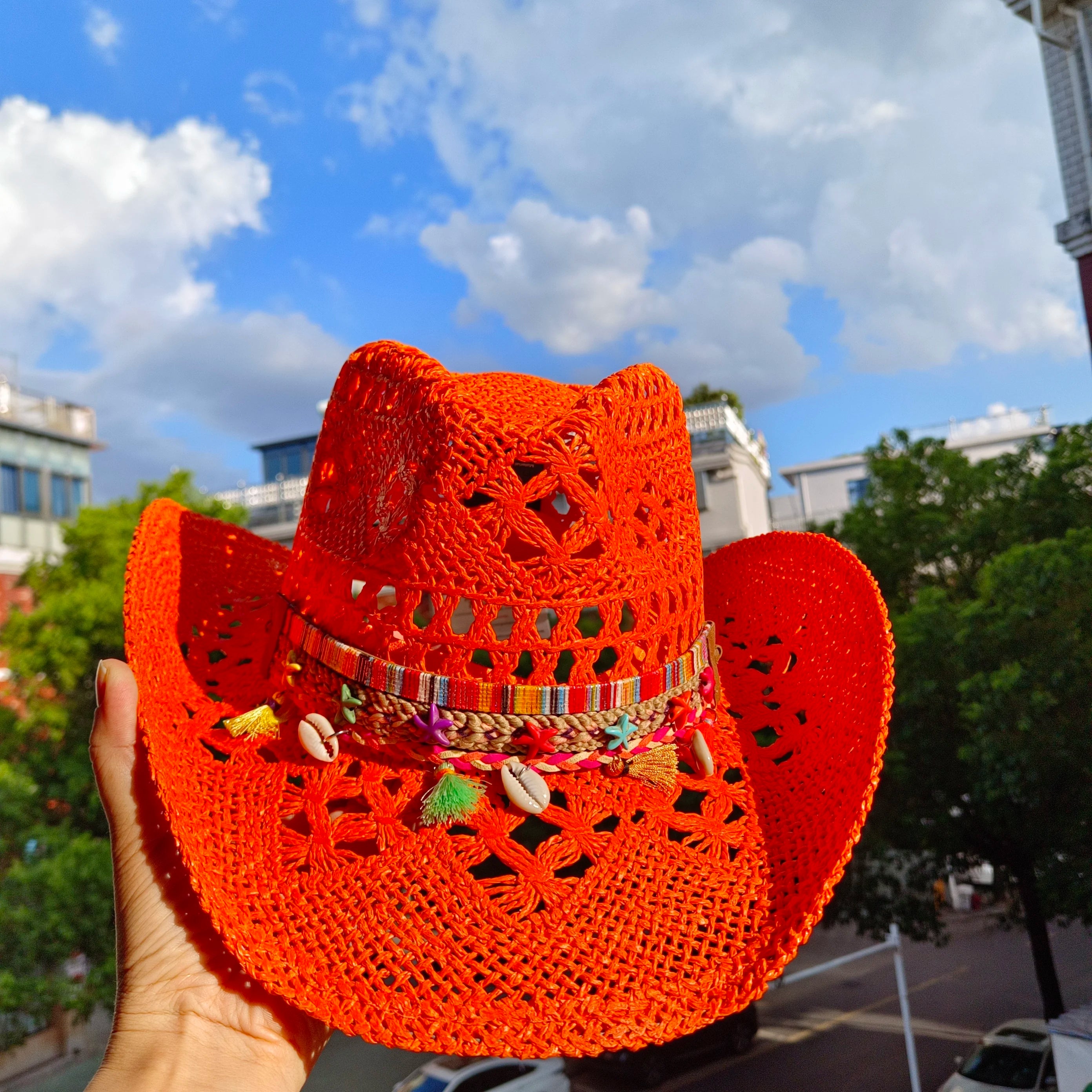 Women's Straw Cowgirl Hat – Wide Brim Shapeable Western Beach Sun Hat | Coastal Cowgirl Style