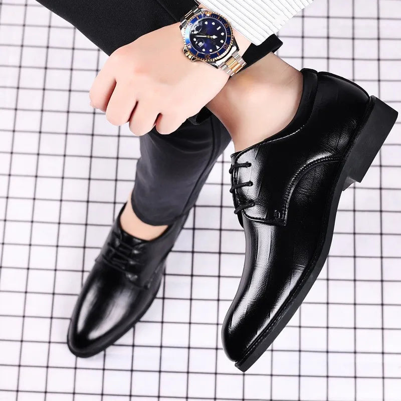 Men's Pointed Toe Oxford Leather Dress Shoes