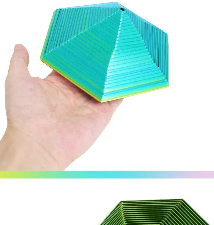 3D Printed Fractal Fidget Hexagon 7cm Portable Playing Sensory Anti-stress Toy Desktop Ornament Kid Toy Visual Gifts Mystery Box