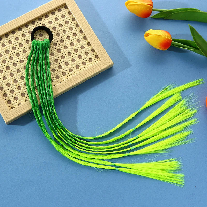 Korean Fashion Kids Wig Braids Girls Dirty Braid Hair Rope Children Gradient Barrettes Headwear Baby Kids Hair Accessories