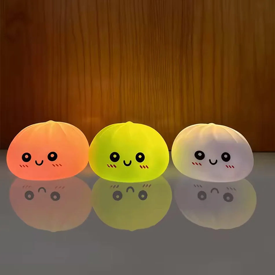 Dumplings Stress Relief Fidget Toys Bedroom Desktop Decoration Dumpling Vinyl Doll Night Light Luminous Toy Surprise Girl Gift