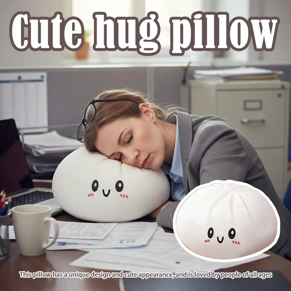Large Dumpling Squishy Plush Pillow | Soft Huggable Steamer Design | Stress Relief Toy