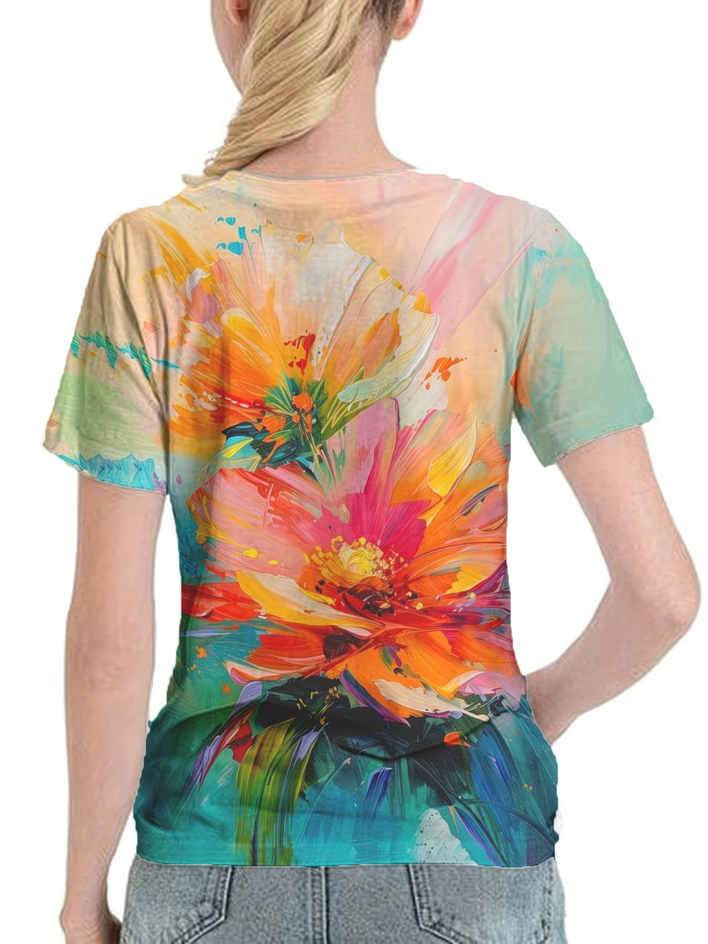 Women's 3D Print Short Sleeve T-Shirt
