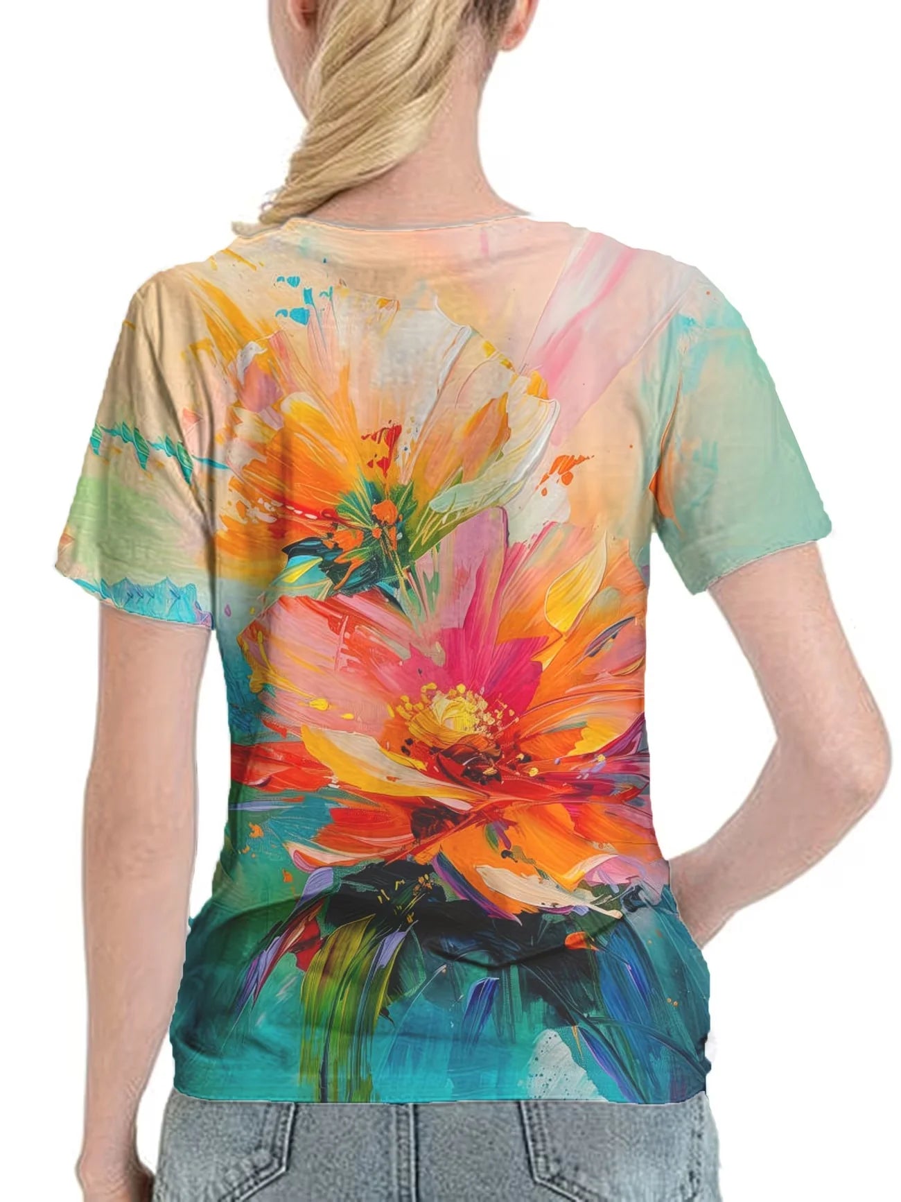 Women's 3D Print Short Sleeve T-Shirt