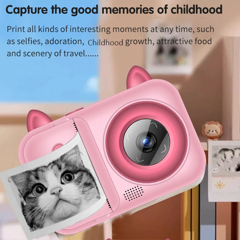 Kids Instant Print Digital Camera – 1080P HD Thermal Printer | 4 Colors | Ages 3+