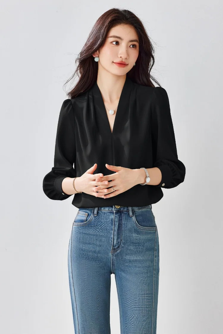 Women's Satin Office Blouse