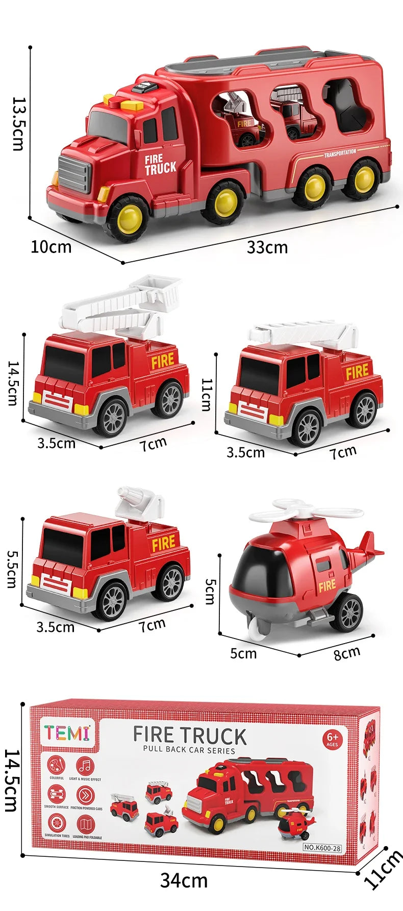 Wind-up Cars Toy engineering trucks heavy trucks police car fire trucks music light model set puzzle toys Boys Kids Gifts