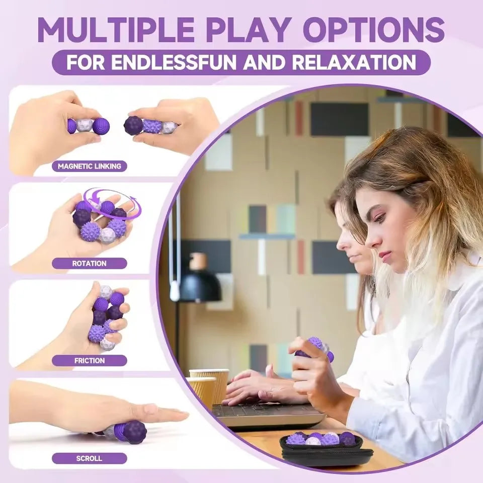 Silicone Sensory Magnetic Constructor Balls | Montessori Educational Toy | Magnetic Building Blocks | 3 Colors