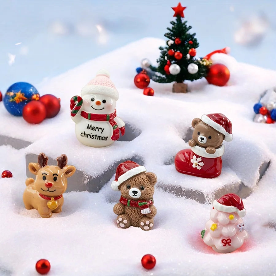 5-Piece Resin Christmas Figurine Set – Bear, Deer & Snowman