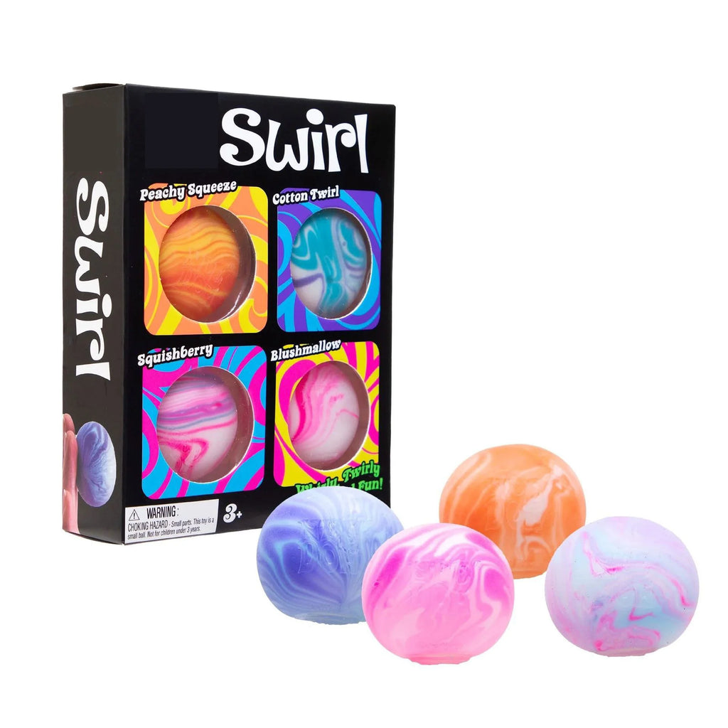 Nee Doh Swirl Teenie Stress Balls 4-Pack – Ultra Squishy Blind Box Sensory Fidget Toys, Ages 14+