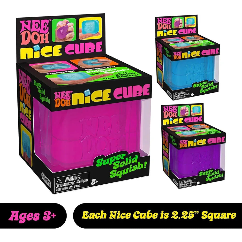 Schylling NeeDoh Nice Cube | Squishy Sensory Stress Relief Fidget Toy — 2.25" Cube