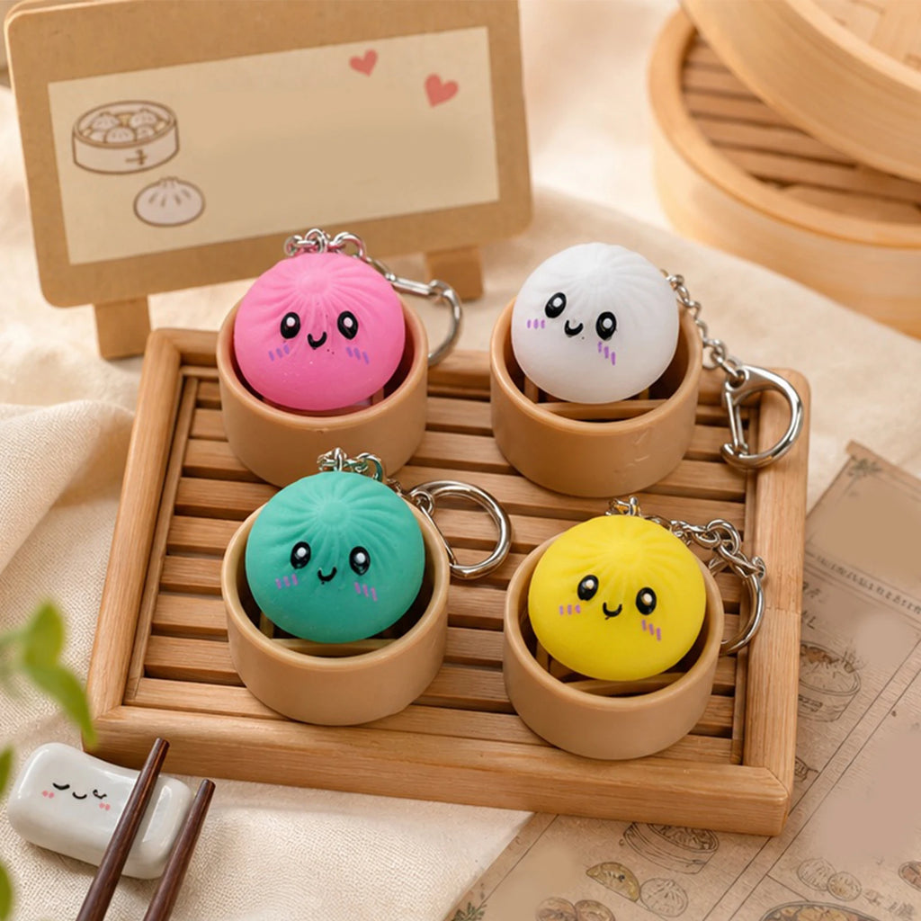 Dumpling Keyboard Clicker Fidget Keychain | Stress Relief Toy | 4, 6 or 12 Pack