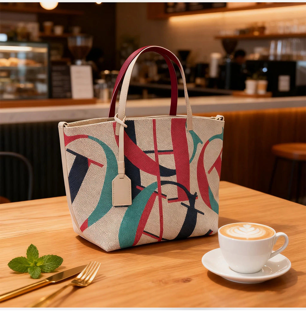 Women's Letter & Ruched PVC Bucket Shoulder Bag