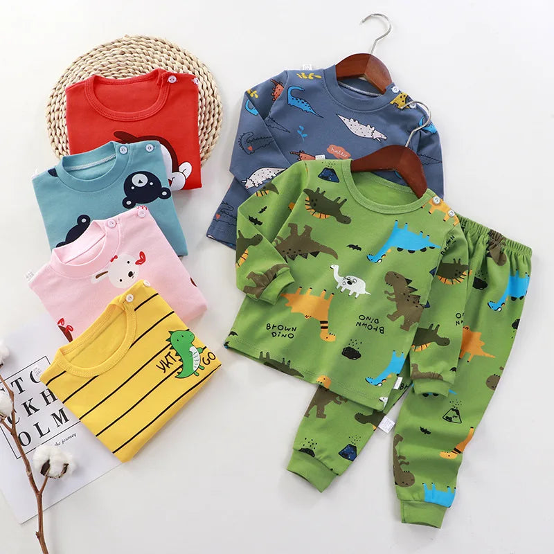 Kids' Unisex Cartoon Pajama 2-Piece Set