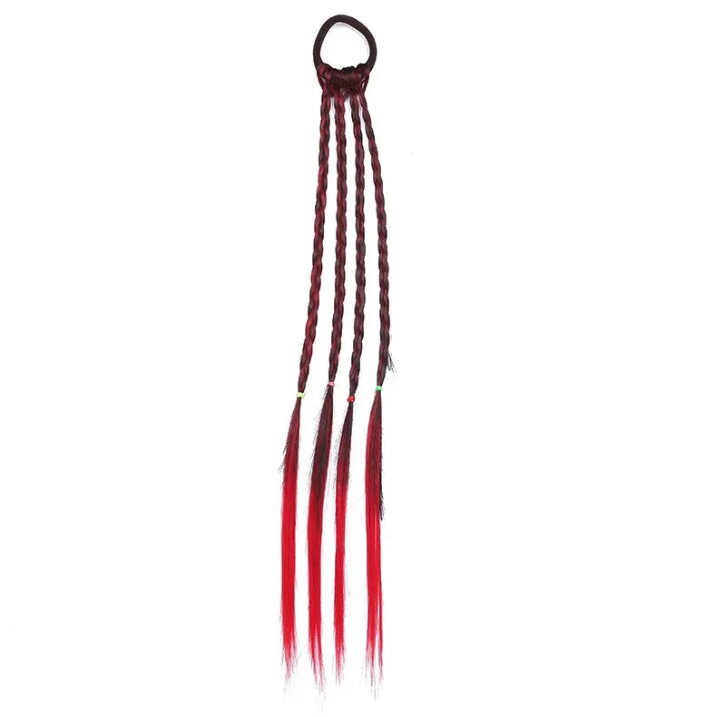 Korean Fashion Kids Wig Braids Girls Dirty Braid Hair Rope Children Gradient Barrettes Headwear Baby Kids Hair Accessories