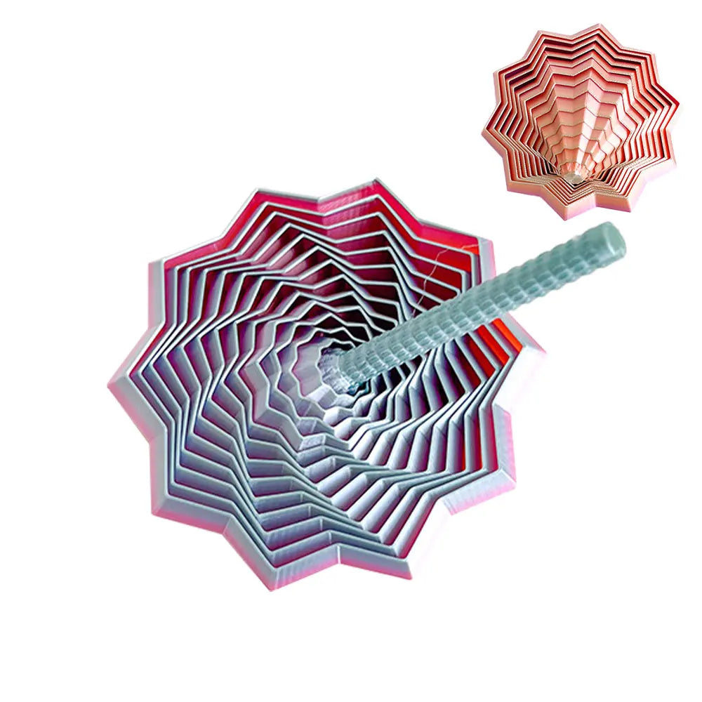 3D Visual Illusion Fidget Star | Sensory Stress Relief Spiral Ornament