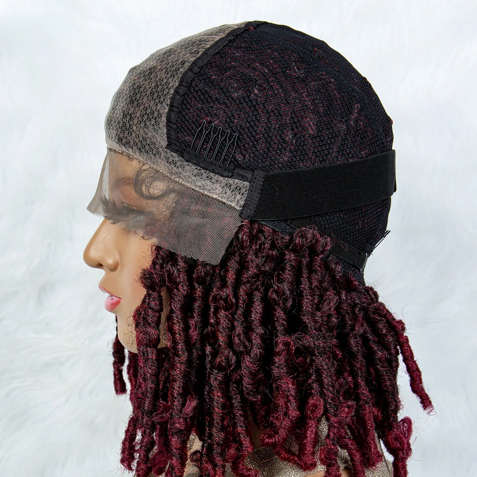 Synthetic Lace Front Wig Braided Wigs Dreadlock Wig 16 inches Short Knotless Butterfly Locs Wigs for Black Women Synthetic Wig
