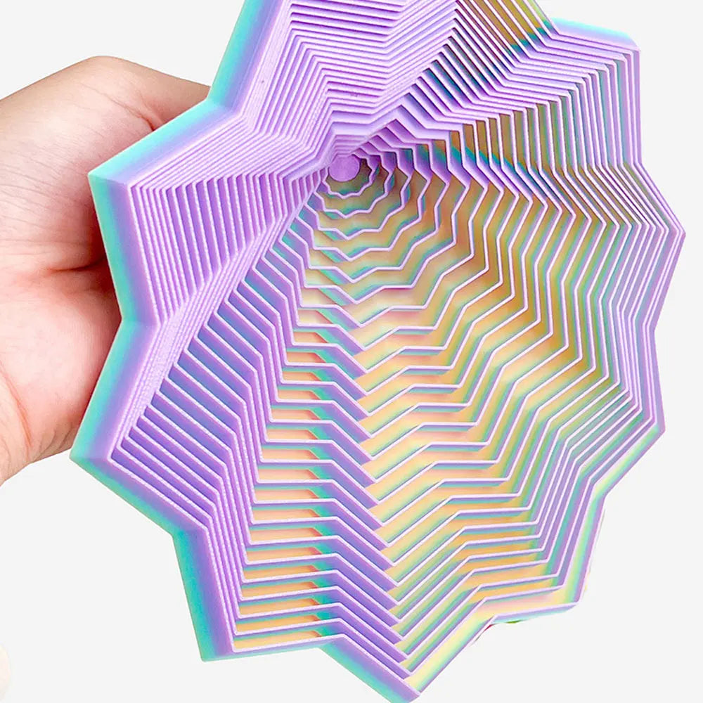 3D Visual Illusion Fidget Star | Sensory Stress Relief Spiral Ornament
